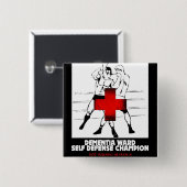 Dementia Ward Self Defense Champion Vierkante Button 5,1 Cm (Voorkant /achterkant)