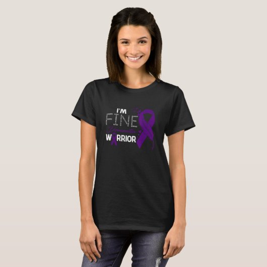 Dementia Warrior I'm Fine Feather T-shirt (Voorkant volledig)