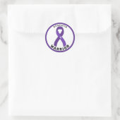 Dementia Warrior Ribbon White Round Sticker (Tas)