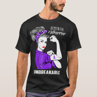 Dementia Warrior Unbreekable Dementia Bewustheid T-shirt