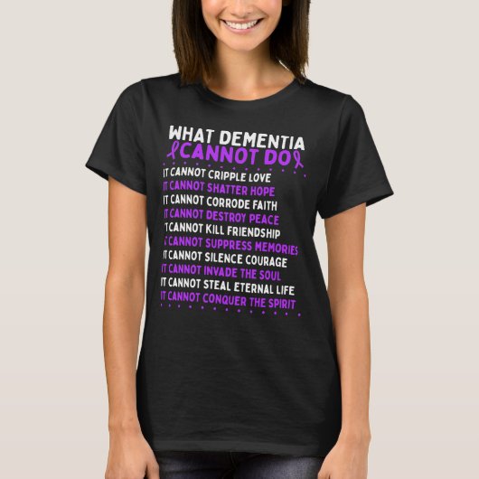 Dementie Alzheimer Warrior Ribbon T-shirt (Voorkant)