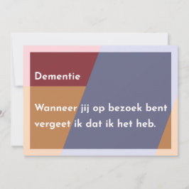 Dementie Bedankkaart