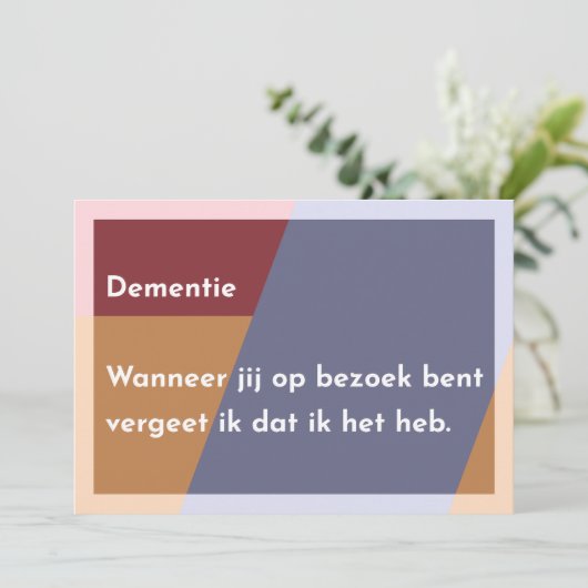 Dementie Bedankkaart (Staand voorkant)