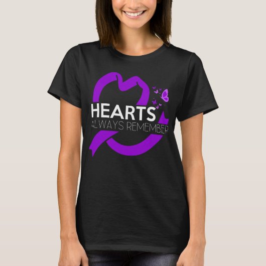 Dementie Bewustmaking Harten Ribbon Alzheimer T-shirt (Voorkant)