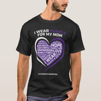 Dementie Geschenken Producten Paarse Moeder Alzhei T-shirt