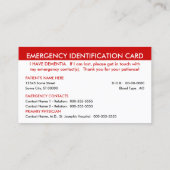 Dementie noodkaart contactkaartje (Achterkant)