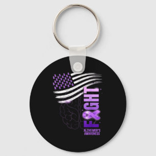 Dementie paarse lint amerikaanse vlag alzheimer sleutelhanger