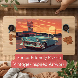 Dementievriendelijke 1950 Drive‑In Puzzel