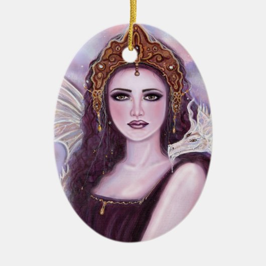 Demeter goddess met serpent van Renee Lavoie Keramisch Ornament (Voorkant)