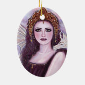 Demeter goddess met serpent van Renee Lavoie Keramisch Ornament (Achterkant)