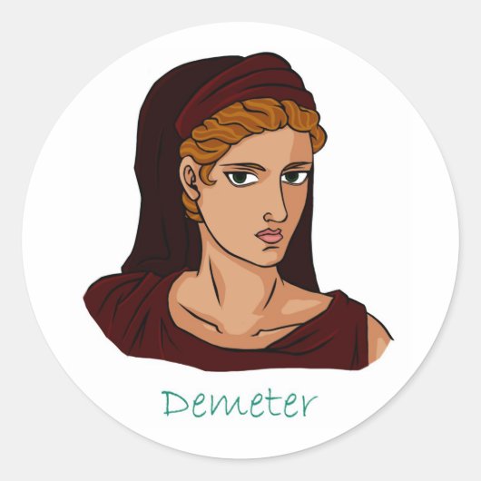 Demeter - Griekse godin Ronde Sticker (Voorkant)