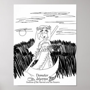Demeter kleurplaat afdrukken poster