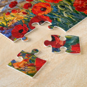 Demeter zaait graan bij veldaltaar tussen klaproze legpuzzel (Zijkant)