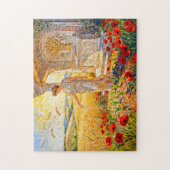 Demeter zaait graan bij veldaltaar tussen klaproze legpuzzel (Verticaal)