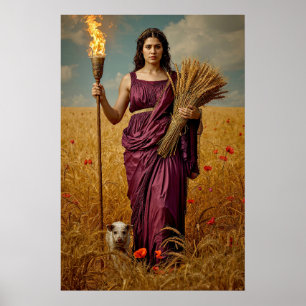 Demeter's Herfst Wachtdienst – Een Treurend Portre Poster