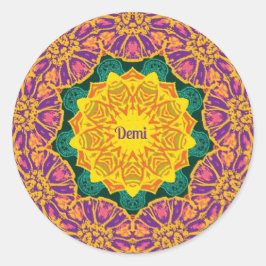 DEMI ~ Bright kerstbloemen Ronde Sticker