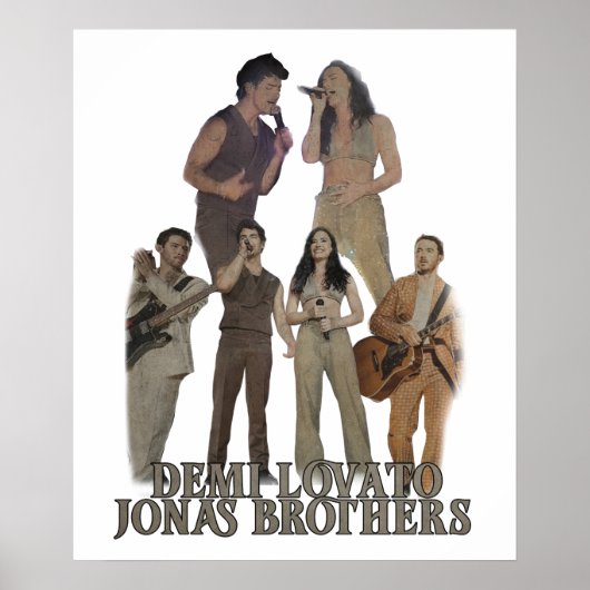 Demi Lovato Jonas Brothers vintage Poster (Voorkant)