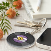 Demi Records Demisexual Pride Vinyl LGBTQ Sleutelhanger (Voorkant Rechts)