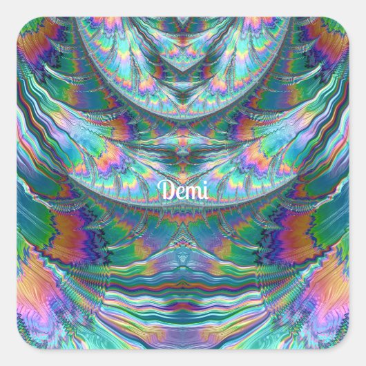 DEMI ~ Shades Glanzende PASTEL 3D ~ Vierkante Sticker (Voorkant)