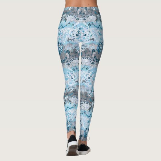Demiboy Dragon Damask - Stijlvolle pride Flag Colo Leggings (Achterkant)