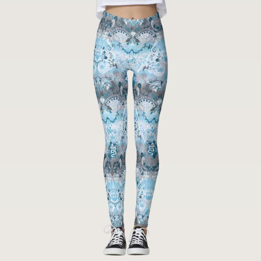 Demiboy Dragon Damask - Stijlvolle pride Flag Colo Leggings (Voorkant)
