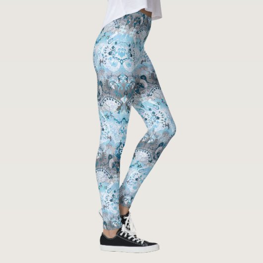 Demiboy Dragon Damask - Stijlvolle pride Flag Colo Leggings (Rechts)