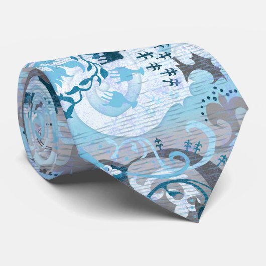 Demiboy Dragon Damask - Stijlvolle pride Flag Colo Stropdas (Opgerold)