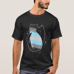 Demiboy Kat Vlag Non-binair Transgender LGBT Zwart T-shirt