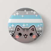 Demiboy LGBT Pride Flag Kat Button (Voorkant)