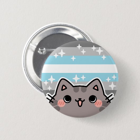 Demiboy LGBT Pride Flag Kat Button (Voorkant /achterkant)