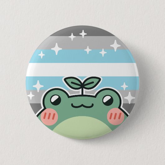 Demiboy LGBT Pride Vlag Kikker Ronde Button 5,7 Cm (Voorkant)