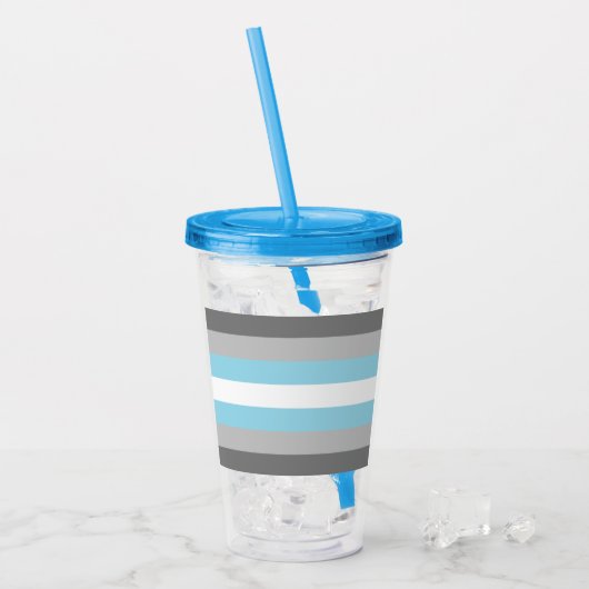 Demiboy Pride Flag Acryl Drinkbeker (Voorkant ijs)