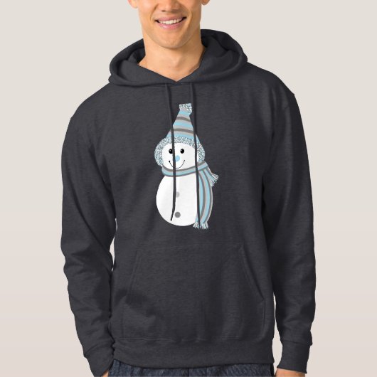 Demiboy Pride Flag Sneeuwman Sneeuwman Blauw Hoodie (Voorkant)
