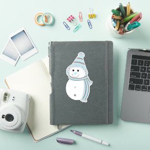 Demiboy Pride Snowman Sneeuwman Vlag Blauw Grijs Sticker