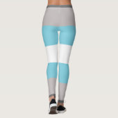 Demiboy Vlag Grijs Blauw Wit Gestreept LGBT Leggings (Achterkant)