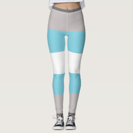 Demiboy Vlag Grijs Blauw Wit Gestreept LGBT Leggings