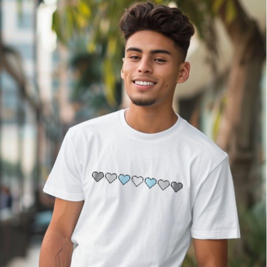 Demiboy vlag Pixel hart T-shirt