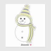 Demigender Pride Snowman Sneeuwman Vlag Geel Sticker (Vel)
