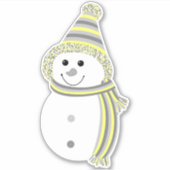 Demigender Pride Snowman Sneeuwman Vlag Geel Sticker (Voorkant)