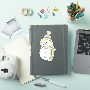 Demigender Pride Snowman Sneeuwman Vlag Geel Sticker