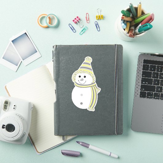 Demigender Pride Snowman Sneeuwman Vlag Geel Sticker (iPad Cover)