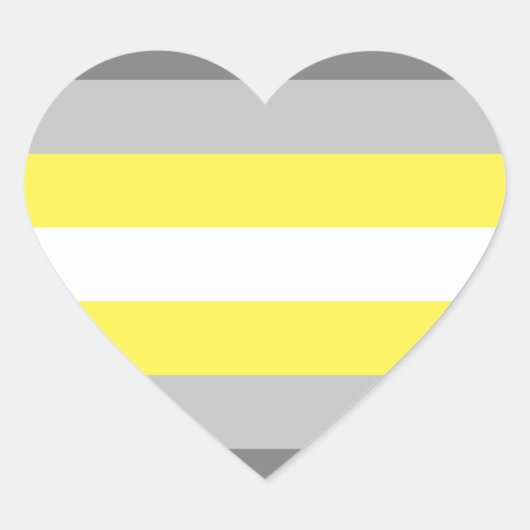 Demigender Pride Vlag Hart Sticker (Voorkant)