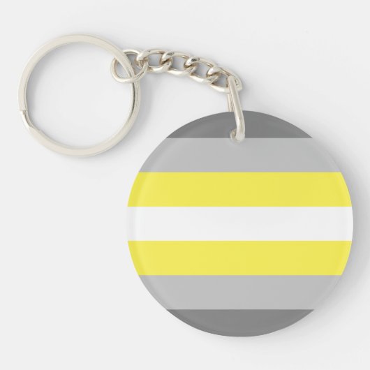 Demigender Pride-vlag Sleutelhanger (Voorkant)