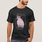 Demigirl Cat Flag Nonbinary Transgender LGBT Black T-shirt (Voorkant)