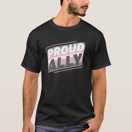 Demigirl Demisexual Trots Ally LGBT Demigirl Vlag T-shirt (Voorkant)