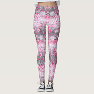 Demigirl Dragon Damask - Stylish Pride Flag Colors Leggings