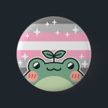 Demigirl LGBT Pride Vlag Kikker Ronde Button 5,7 Cm<br><div class="desc">Vier liefde,  verscheidenheid en de magie van natuur met deze schattige LGBT kikker! 🌈🐸 Draag je trots met stijl door dit ontwerp te sporten op kleding of accessoires.</div>