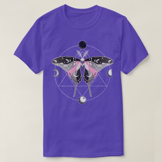 Demigirl Luna Moth Celestial LGBT Pride Vlag T-shirt (Design voorkant)