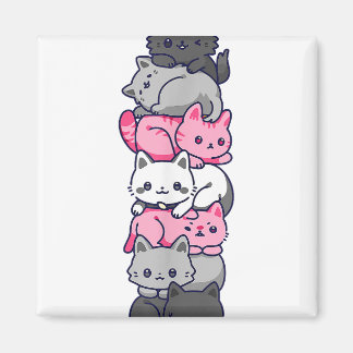 Demigirl Pride Cat LGBT Demi Girl Flag Cute Kawaii Magneet