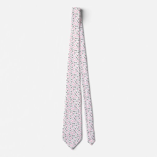Demigirl Pride Sterren Pastel Grijs Wit Roze Stropdas (Voorkant)